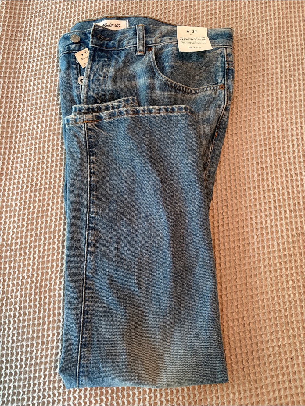 Madewell The Long Line Straight Jean Sz 31 10 Soft All Cotton Atlin Wash NWT - Picture 4 of 6